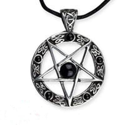 Fantasy Giftshop Hanger - Black Pentagram - 925 silver