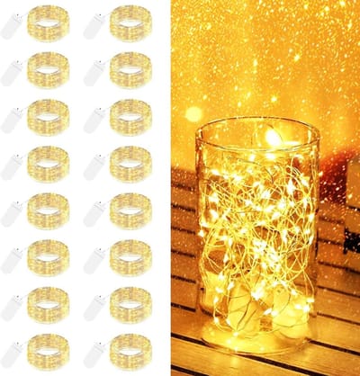 16-delige 2 meter lange LED fairy lights op batterijen voor sfeervolle verlichting en decoratie