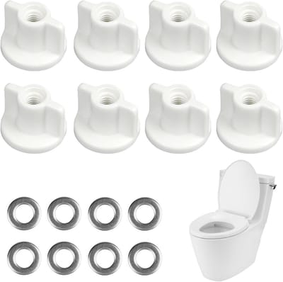 WC-bril Bevestigingsset - Toilet Onderdelen - Reparatie Badkamer - Bovenste Montage - 8 Stuks - Wit