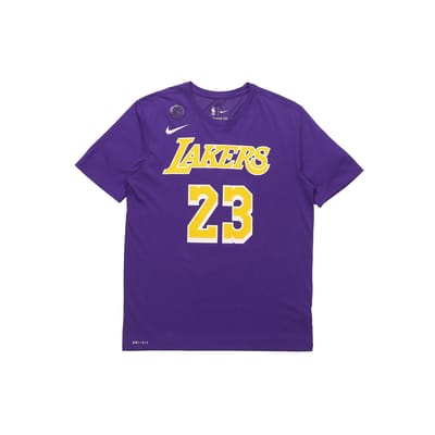 T-shirt Maillot Nike LeBron James Lakers City Edition Homme Hauts Violet AR4888-557 S yellow