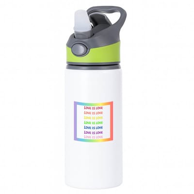 Hacebo® - LGBTQ cadeau - waterfles met rietje groen - Lgbt - Queer - met opdruk - lgbt - Love is love - Pride month - lgbtq vlag - gay pride - met tekst - opdruk - leuke pride spullen - verjaardag - cadeau - gift - water fles - 650ML
