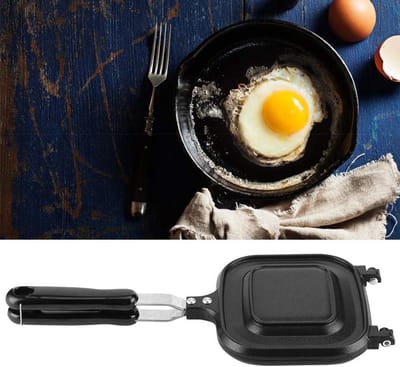 Dubbelzijdige Koekenpan - Tosti-ijzer Ontbijtmachine - Thuis Koken - Antiaanbaklaag - 365 x 16 cm - Zwart