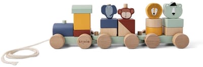 Trixie Houten Speelgoed - Dieren trein - Met Bouwblokken - Treinset met blokken - Vanaf 1,5 jaar - Voor Jongens en Meisjes - FSC