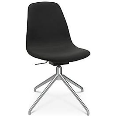 Conferentiestoel Topstar Sitness Life 1.1, draaibaar/zitting in hoogte verstelbaar, zonder armleuningen, B 460 x D 390 x H 450-480 mm, 4-poots onderstel, mat aluminium & stof, zwart