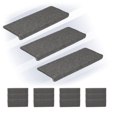 trapmatten 15 stuks - zelfklevend - 65 x 24 cm - rechthoekig - grijs