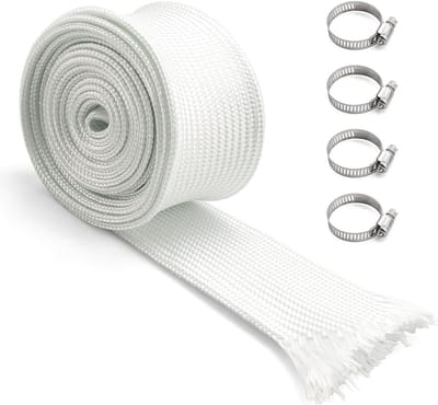 Uitlaatpijp Isolatiehoes - Hittebescherming Slang - Verwarmingssystemen Beveiligen - Glasvezel Isolatie - 200cm 25mm - Grijs