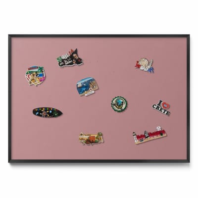 Tulup Magneetbord met Zwarte Frame - Roze Magneetbord in Effen Kleuren - 100 cm x 70 cm - Pastelroze kleur - Magnetisch Bord voor Thuis en Kantoor - Magneetbord voor Herinneringen - Magnetisch Bord voor Magneten