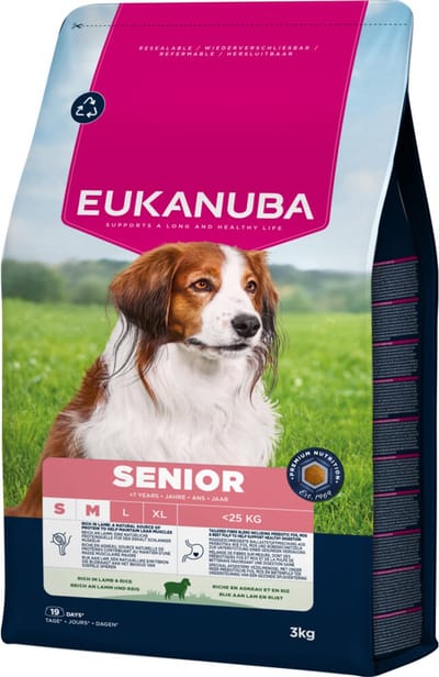 Eukanuba Hondenvoer Droog Life Care Dog Senior Small/Medium Lam en Rijst - 3 x 3 kg - Voordeelverpakking