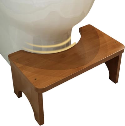 Toilet Krukje - Badkamer Hulp - Natuurlijke Houding - Veilig Toegankelijk - 37 x 20 x 17 cm - Bruin