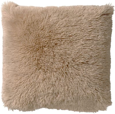Dutch Decor FLUFFY - Kussenhoes 45x45 cm - superzacht - effen kleur - Pumice Stone - beige - met rits - zonder binnenkussen
