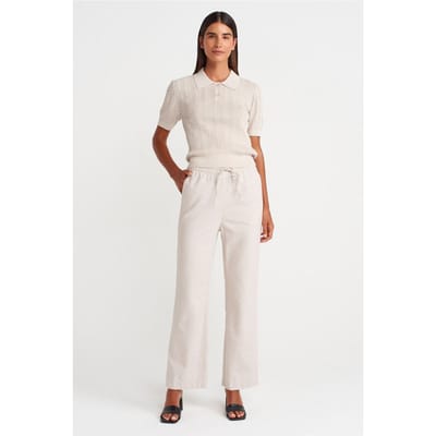 Hoge Taille Tencel Broek met Koord taille
