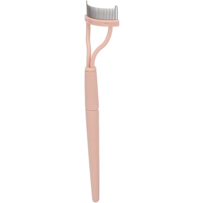 Séparateur de Cils Demi-Arc en Acier Inoxydable Peigne à Cils Pliant Portable avec Couvercle Protecteur pour beige