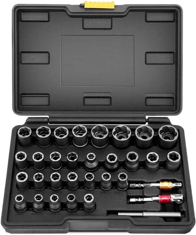 Multifunctionele Moer Verwijder Set met Speciale Schroefsocket, Adapter en 1/4 Inch en 3/8 Inch Visgereedschap voor Efficiënt Onderhoud