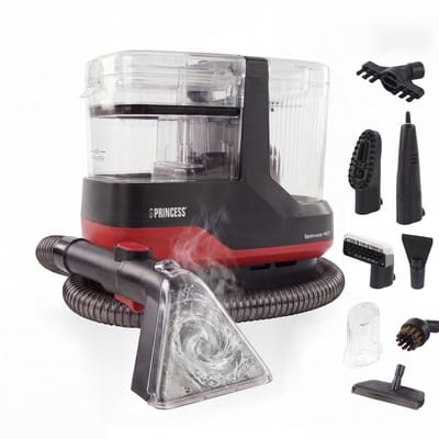Princess Stoom Vlekkenreiniger - Tapijtreiniger - Meubelreiniger - Incl. 3 Opzetstukken - 1100ml - Krachtige Stof & Vlekverwijderaar - Geschikt voor Bank, Meubels & Auto - Spot Master Plus Hot 332023