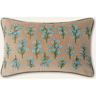 Oilily Kussenhoes Velvet Flowers 60*40- maatOne size Deep Taupe