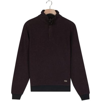 Baileys Trui Sweat Half Zip Two-Tone Jacquard Doubleface Interlock Deep Mauve / male