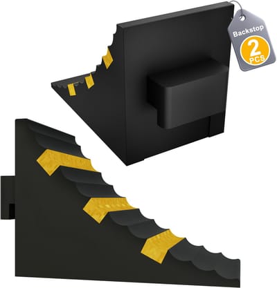 NAIZY 2-delige Wielblokken voor aanhangers Wielkeg Wielblok, Rubber met handvat, antislip onderkant voor aanhangers, campers, auto's en caravans, Zwart en geel, 25x19x16 cm