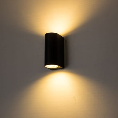 Wandlamp - Rond - Waterdicht - up & down light - Aluminium - 2 X GU10 - Binnen en Buitenverlichting - Sfeerverlichting