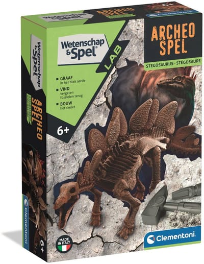 Clementoni Wetenschap & Spel - Archeologisch spel - STEM Speelgoed - Stegosaurus Skelet Opgraven - Vanaf 7 jaar