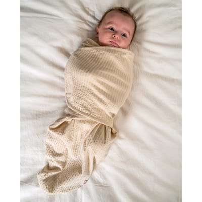 Lodger Bundler - Inbakerslaapzak - Cr√©me - 0.3 TOG - 60cm (0-4M) - Seersucker Katoen - Inbakerdoek