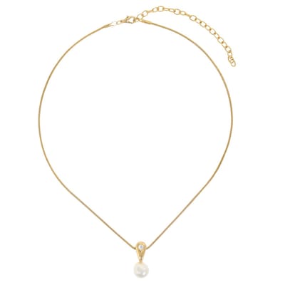 Behave – Ketting dames – Goudkleurig met parel & kristal – Nikkelvrij