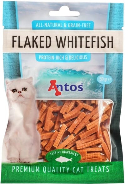 Cat Treats Flaked Witvis 50 gr - kattensnack - graanvrij - glutenvrij