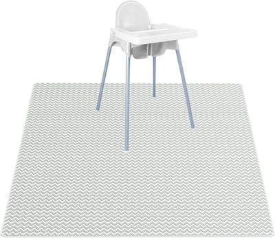 Babystoel Kussen en Mat, 135 x 135 cm Waterdichte Spatscherm voor Hoge Stoelen en Picknicktafels