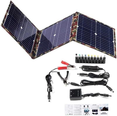 Draagbare Zonnepaneel Kit - Opvouwbare Lader - Noodstroom Opladen - Hoge Conversie Efficiëntie - 40W Vermogen - Zwart