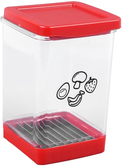 Dailygoods- Fruitsnijderbeker Duurzaam - Groentesnijder - Roestvrij Stalen Snijmes - Compact - Eenvoudig te Gebruiken - 10,5 x 7,5 cm - Snijbeker