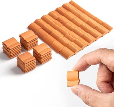 150x Miniatuur Dakpannen Rood voor Poppenhuis en Diorama Knutselen
