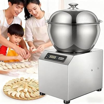 Elektrische Deegmixer - Professionele Spiraalmixer - Bakken en Koken - Aanraakbediening met Timer - 8 Liter Capaciteit - Zilverkleurig