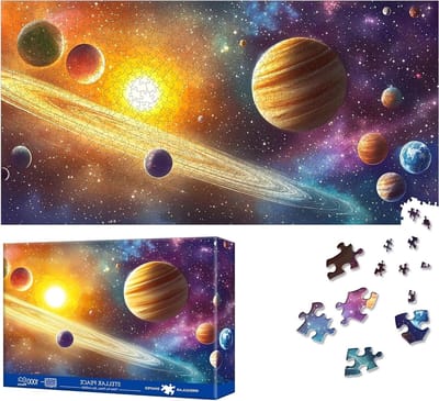 Planet Puzzels voor Volwassenen - 1000 Stukjes Legpuzzel van het Universum, Leuk en Uitdagend voor het Gezin, Perfect als Cadeau, 80 x 41 cm, Puzzelplezier, Decoratie, Gezinsactiviteit