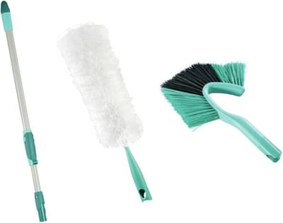 Leifheit set stof afnemen telescoop steel - duster xl - dusty stofbezem - click system