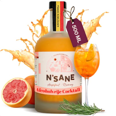 N’Sane Cocktail Mixer Pompelmoes en Rozemarijn - Alcoholvrije Drank - Basis voor Cocktails en Mocktails - 500ml