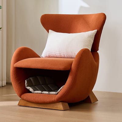 BLACKCOLORS Design loungestoel in de vorm van een walvis - huisdiervriendelijke loungestoel, biedt een schuilplaats voor katten en kleine honden, krabbestendige stof, individuele bank, tv-fauteuil voor de woonkamer