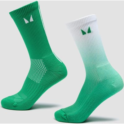 MP Hardloopsokken (2 stuks) - Ombre Zesty Green / Light Lime Stripe - UK 2-5