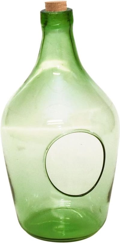 Open terrarium fles S 3L 16x16x30 cm groen