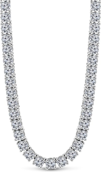 Juwelier Emo - Tennis Ketting Zilver Premium - Ronde Zirkonia stenen 3 MM - Lengte 50 CM