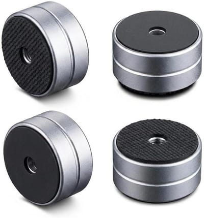 Apparaat Voetjes - Demper Stabilisator - Audio Verbetering - Vibrationele Ontkoppeling - 30 x 15mm - Zilver