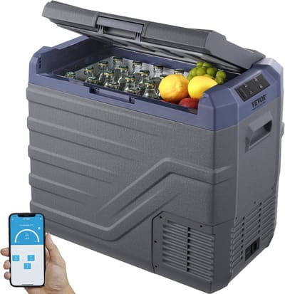 Aafinity Draagbare Autokoelkast met Vriezer 45L - 12V Compressor Koeler met Bluetooth Bediening en LED-display -20°C tot 20°C voor Kamperen en Reizen