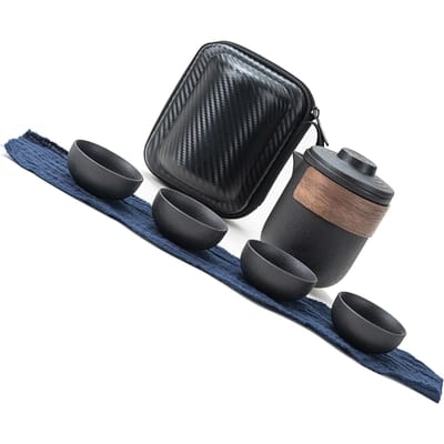 Reis Thee Set Draagbaar Anti Brand Mini Keramische Theepot Infuser Set voor Buiten met Opbergtas