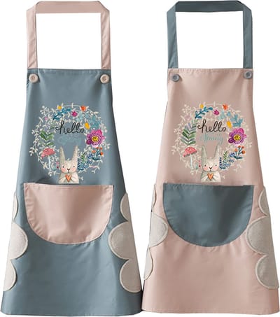 La'Moussawi ® Charmant en Praktisch Schort voor Keuken en Grill met Leuk Konijnenontwerp, Water- en Vuilafstotend