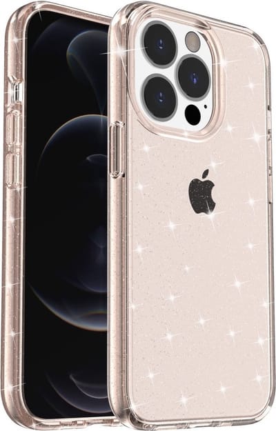 Coverup Hoesje - Geschikt voor iPhone 15 Pro Hoesje - Coverup Glitter TPU Back Cover - Goud