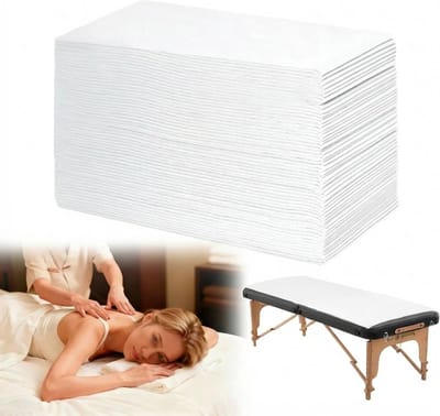 70 Stuks Wegwerp Vellen Wit: 80 x 180 cm Massage Tafel Vellen voor Schoonheidssalon, SPA en Tattoo Studio, Niet-geweven Stof, Hygiënisch en Comfortabel