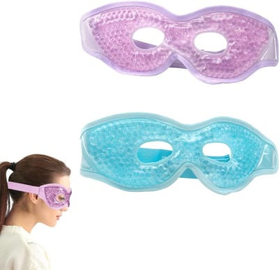 Set van 2 verkoelende oogmaskers voor donkere kringen en opgezwollen ogen, herbruikbaar en ontspannend
