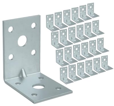 Versterkte Hoekbeugels 50 x 50 x 35 mm - Heavy Duty Hoekverbindingsbeugels voor Hout en Metaal - Verpakking van 25 Stuks