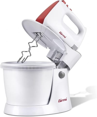 Elektrische Handmixer met Kom, 400W, Zelfdraaiende Garde en 3L Inhoud