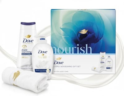 Dove Deeply Nourishing Geschenkset – Douchegel & Handzeep – Verzorgingsset voor Haar & Huid – Cadeauset voor Vrouwen