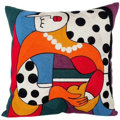 Résumé Van Gogh Miaou Broderie Complète Broderie Picasso Housse de Coussin Chevet Voiture Coussin 45 * 45Cm (pillowcase + pillow core)