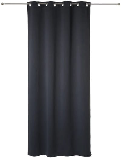 Atmosphera verduisterende gordijnen - set 2x stuks - B135 x L240 cm - donkergrijs - geplooid - met ringen - kant en klaar